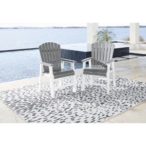 Signature Design by Ashley Transville Outdoor Dining Arm Chair (Set of 2), Gray/White - 1 of 4