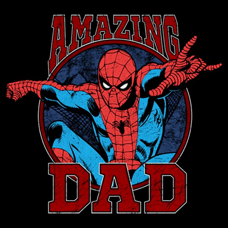 Men's Marvel Spider-Man Amazing Dad Pull Over Hoodie, 2 of 5