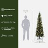 LuxenHome 7Ft Pre-Lit Green Artificial Slim Christmas Tree with Metal Stand - 3 of 4