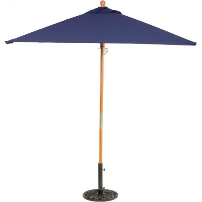 Oxford Garden 6 Ft. Square Hardwood Patio Market Umbrella W/ Push Lift - Sunbrella Canvas Navy - US6NV