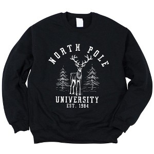 Simply Sage Market Women's Graphic Sweatshirt North Pole University Deer - 1 of 4