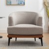 PAGED Modern Two-tone Barrel Chair Comfy Reading Chair with Metal Legs for Living Room, Reading Room - 2 of 4