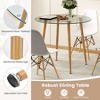 Tangkula 5 PCS Dining Table Set Tempered Glass Table 4 Chairs w/ Beech Wood Leg Kitchen - 4 of 4