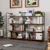 Industrial 4-Tier Bookcase - Freestanding Rustic Bookshelf with Steel Frame for Home Office, Living Room & Bedroom Storage - 3 of 4