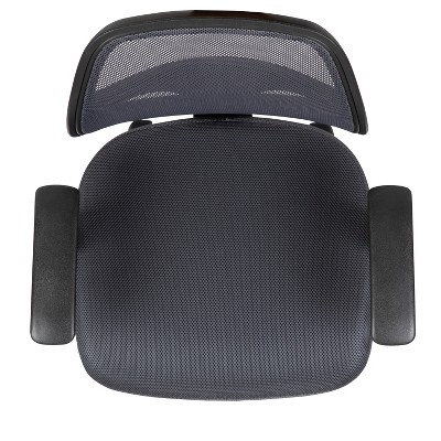 ErgoFlex Mid-Back Gray Mesh Swivel Task Chair with Plastic Base