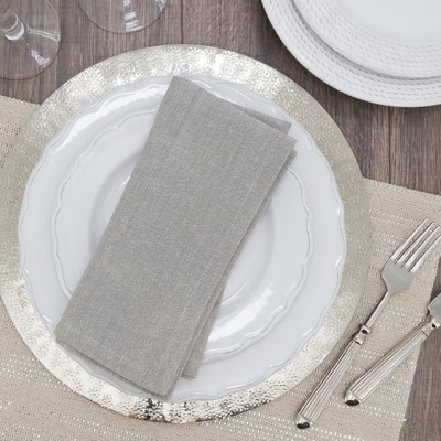 Silver Shimmer Design Cotton Table Napkins, Set of 4