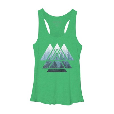 Women's Design By Humans Misty Forest Sacred Geometry By Maryedenoa Racerback Tank Top