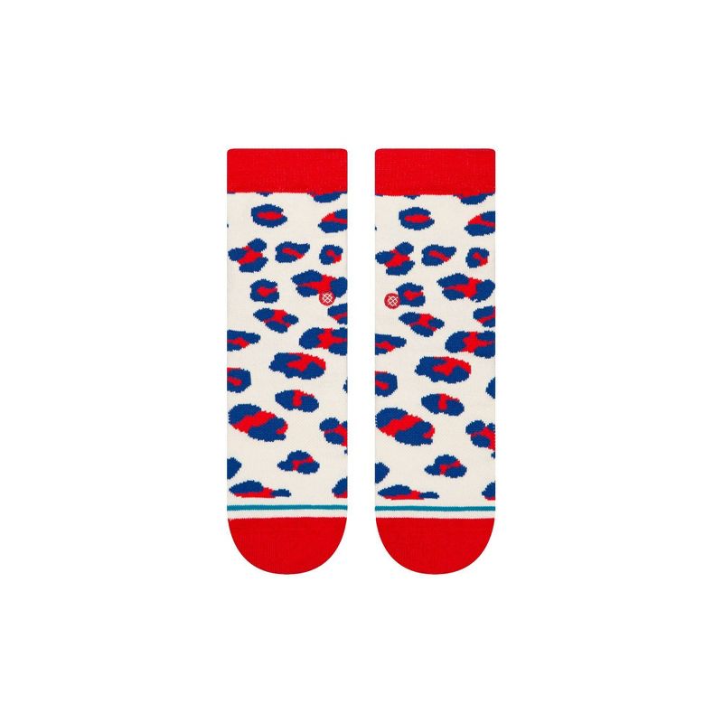 Stance Kids&#39; Leopard Printed Crew Socks - Red L, 3 of 12