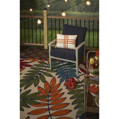 Energetic Floral Multicolor Synthetic 6' x 9' Reversible Area Rug