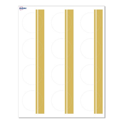 Avery® Cards, 2" Diameter, Double-Dipped Gold Edge, Matte White, 120ct