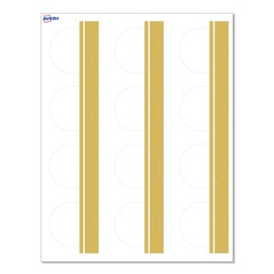 Avery® Cards, 2" Diameter, Double-Dipped Gold Edge, Matte White, 120ct - 1 of 4