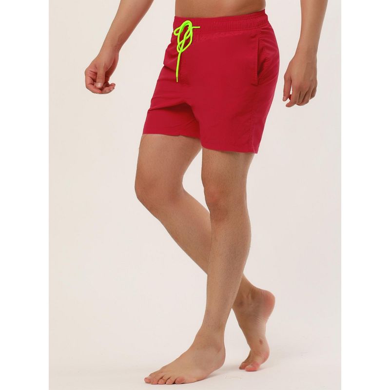 Lars Amadeus Men Summer Polyester with Side Pockets Beach Solid Color Shorts, 2 of 7