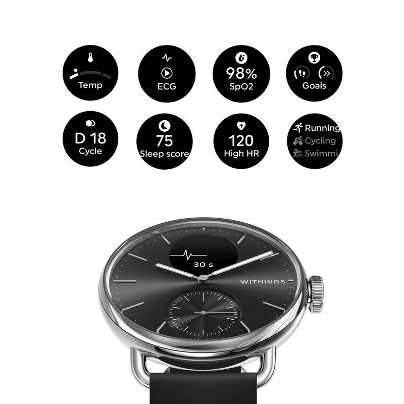 Withings ScanWatch 2 - 38mm Black, 3 of 9