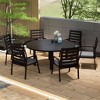LeisureMod Chelsea 7-Piece Patio Dining Set, 60" Round Aluminum Dining Table and 6 Dining Armchair - 2 of 4