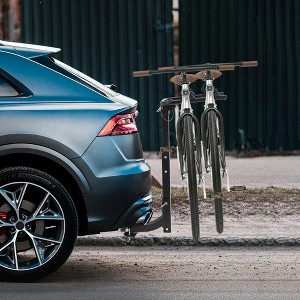 Car Bike Rack, Hitch Mount Bike Rack for 2-Bike, Steel Bicycle Carrier with Anti-Wobble Lock System, Hitch Tightener & Straps - 1 of 4