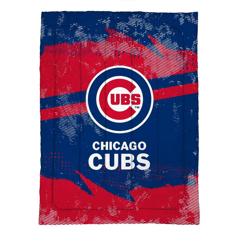 MLB Chicago Cubs Slanted Stripe Twin Bedding Set in a Bag - 4pc, 2 of 4