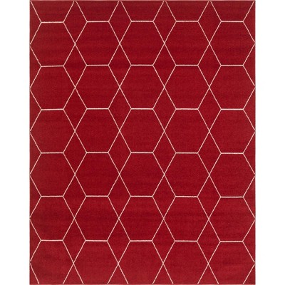Red Trellis 8' x 10' Synthetic Indoor Area Rug
