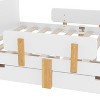 KTMBDW Twin/Full Bed Frame with Guardrail and 2 Drawers Solid Wood Platform Bed Frame for Kids and Teen,Easy Assemble - 4 of 4