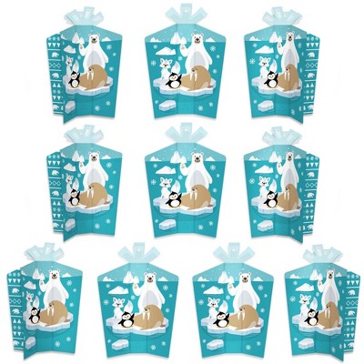 Big Dot of Happiness Arctic Polar Animals - Table Decorations - Winter Baby Shower or Birthday Party Fold and Flare Centerpieces - 10 Count