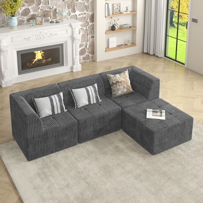 NicBex Couches for Living Room Single Seat Compressed Sofa Corduroy Sectional Sofa Couch Modern Upholstered Sofa Bed Sleeper for Apartment