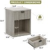 Vipbear Night Stand Scandinavian Nightstand with Fluted Drawer Storage End Table Modern Mid Century Wood Bedside Table for Bedroom Office-Gray/Brown - 3 of 4