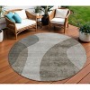 Taupe Beige And Chocolate Abstract Washable Indoor Outdoor Area Rug - 2 of 4