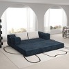 80" Chenille 3-Seater Convertible Folding Sofa Bed with DIY Modular Design & 2 Pillows - 2 of 4