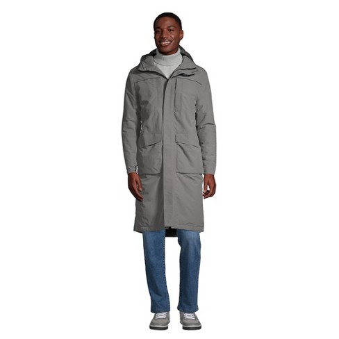 men's lands end waterproof squall stadium long coat