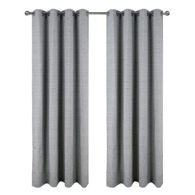 RT Designer Collection Kensington Jacquard Foam Backed Luxurious Decorative Grommet Curtain Panel Grey