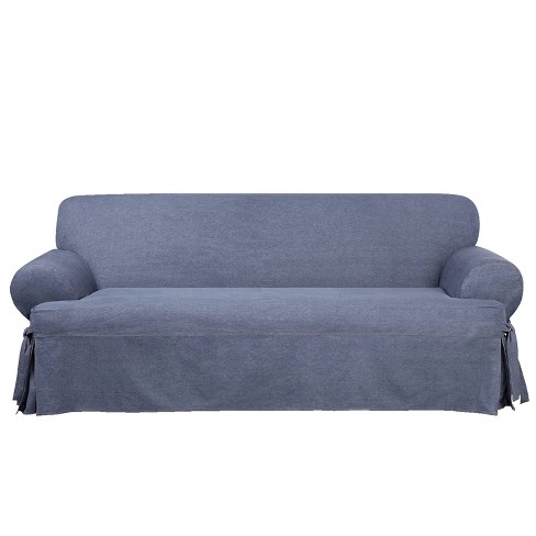 Authentic Denim T Cushion Loveseat Slipcover - Sure Fit : Target