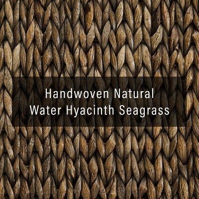 King Size Handwoven Seagrass and Mahogany Headboard