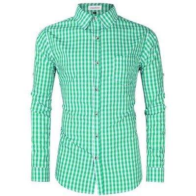 Men's Stylish Long Sleeve Slim Fit Classical Casual Button Down Halloween Costumes Shirts