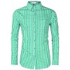 Men's Classic Slim Fit Long Sleeve Plaid Shirt with Button Down Collar Roll-Up Sleeves Soft Cotton Vintage Style Casual Shirt - 2 of 4