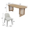 79 inch Vine Woven Oval Walnut Colored Dining Table with 8 Dining chairs Suitable for Dining Room and Living Room - 2 of 2