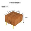 TUYOHW 22" Anti-Scratch Leather Storage Ottoman,Pet Friendly End of Bed Bench with Golden Metal Legs,Ottoman for Living Room,Bedroom,Entryway - 3 of 4