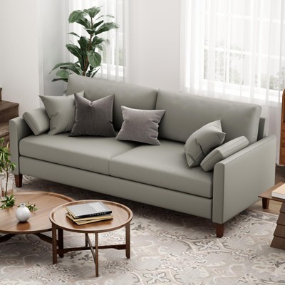 Lirago 78" Faux Leather Sofa Comfy Couch with Padded Cushions Sturdy Frame Easy to Assemble and Clean for Living Room Apartment RV