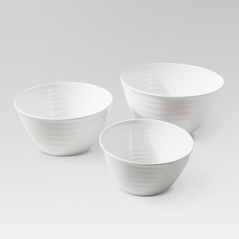 3pc Plastic Nesting Serving Bowls White - Threshold&#8482;, 1 of 2