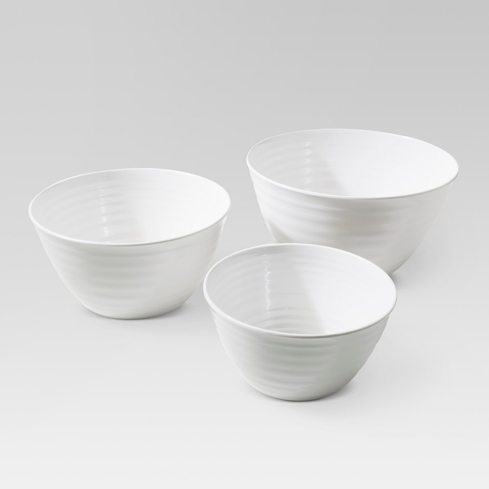 Photos - Other kitchen utensils 3pc Plastic Nesting Serving Bowls White - Threshold™