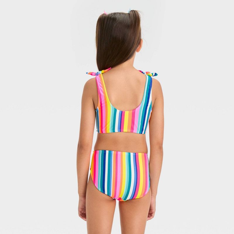  Girls' Festive Striped Bikini Set - Cat & Jack™, 4 of 5