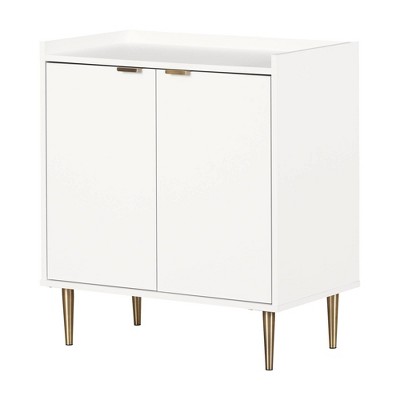 South Shore 31.75" Decorative Storage Cabinet Pure White: Laminate Finish, 2-Shelf Accent Cabinet