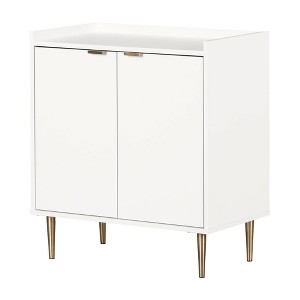 South Shore 31.75" Decorative Storage Cabinet Pure White: Laminate Finish, 2-Shelf Accent Cabinet - 1 of 4