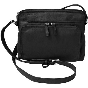 CTM Women's Leather Shoulder Bag Purse with Side Organizer - 1 of 4
