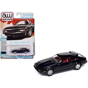 1983 Toyota Celica Supra Black with Red Interior "Import Legends" Series 1/64 Diecast Model Car by Auto World - 1 of 4