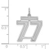 Black Bow Jewelry Sterling Silver, Jersey Collection, Medium Number 77 Pendant - 4 of 4