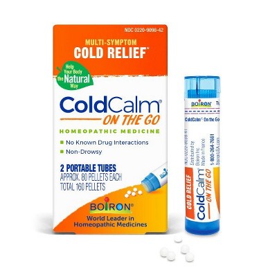 ColdCalm Pellets On the Go by Boiron Homeopathic Medicine For Multi-Symptom Cold Relief  -  160 Pellet