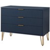 Sapphtopaz Modern Dresser with 3 Drawers Mid-Century TV Stand with Handle & Metal Splayed Legs Storage Cabinet Closet for Bedroom - 4 of 4
