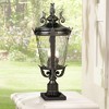 John Timberland Casa Marseille Vintage Outdoor Post Light Textured Black with Pier Mount 29" Clear Hammered Glass for Exterior Barn Deck House Porch - 2 of 4