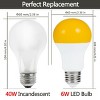 DORESshop 40-Watt Equivalent A19 Dusk to Dawn Light Bulbs Outdoor,E26 Base Bug Lights for Outside in Yellow-Colored 2000K (4-Pack) - 3 of 4