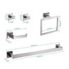 ChicFurnit Bathroom Towel Holder 5 Piece Accessories Set for Modern Design and Easy Installation, Silver, 24.3"*6.2"*3.3" - 3 of 4