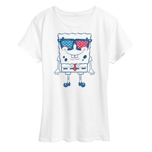 Women's - SpongeBob SquarePants - Flag Fill Sunglasses Short Sleeve Graphic T-Shirt - 1 of 4